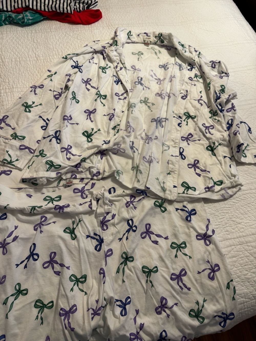 J Crew Bow-Print Pajama Set
